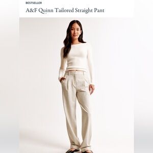 Abercrombie & Fitch Straight Leg Pants - Oat